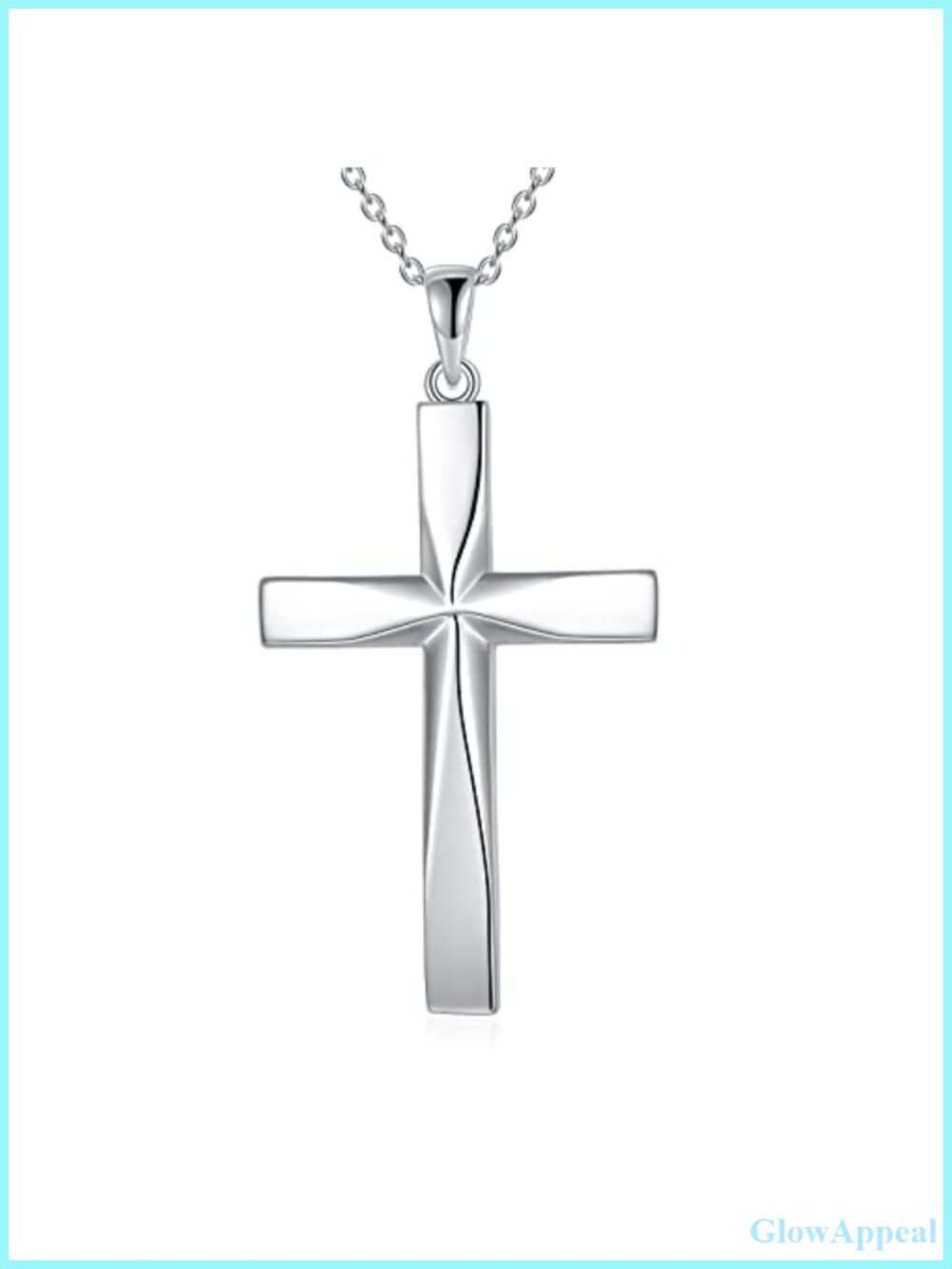 Origami Cross Pendant Necklace 925 Sterling Silver 18+2 Inch Cable Chain